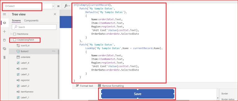 Using Patch function to submit data from a Custom Form in Power Apps ...